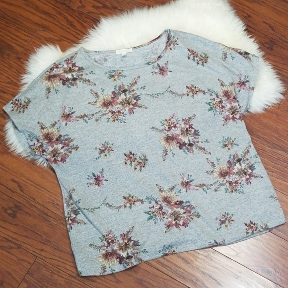 Loralette Tops - Loralette Gray Floral Dolman